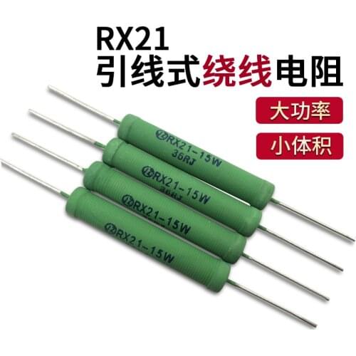 5PCS RX21 6W 10W Wire Wound Resistance 5% 1R 10R 100R 1K 10K 12K 15K 18R 20R 22R 24R 27R 30R 33R 36R 0.01R 0.05R 0.1R 0.12R