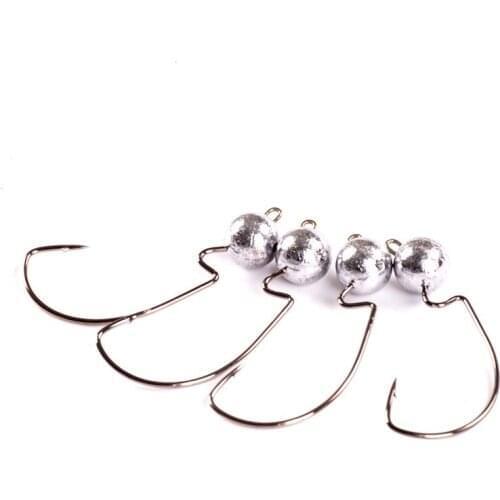 50 pcs Jig Heads Hooks High Carbon Steel Worm Bait Jig Fish Hooks Fishing Soft Swimming Bait Bass Pesca Sharp Needle Point Hooks