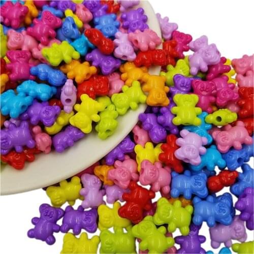 50PCS 14x12mm Solid color Cute Bear Kids bead Loose Spacer Beads DIY Jewelry Accessories Necklace Bracelet Making Gift Exquesite