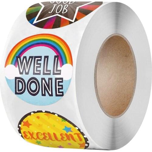 500pcs Reward Motivational Stickers Scrapbooking For Children 1 inch Encouraging Stickers With Cute Rainbow For Student Teachers