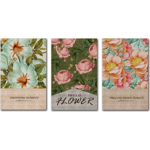 Abstract Vintage National Flowers Paintings Wall Art Nordic Canvas Posters and Prints Living Room Bedroom Corridor Decoration