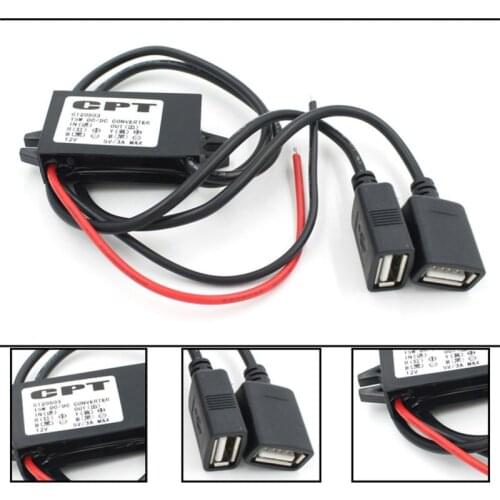 Car Charger Dual USB Step-down Module Navigator Driving Recorder Car Power Converter dfdf