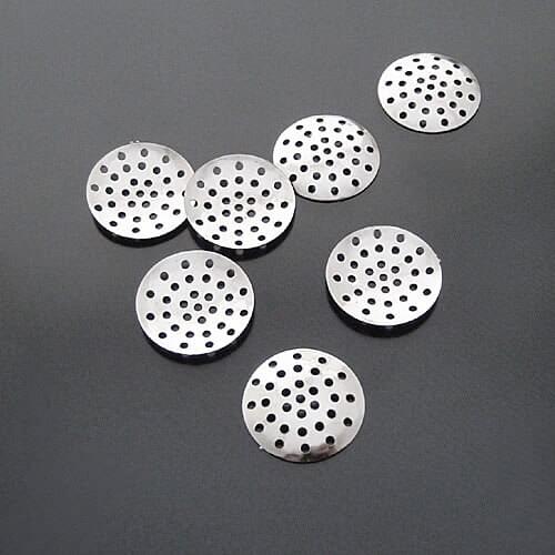 B125)100 pieces 18mm Imitation Rhodium Iron Weave Beads Hole Disk Diy Jewelry Findings Accessories Wholesale