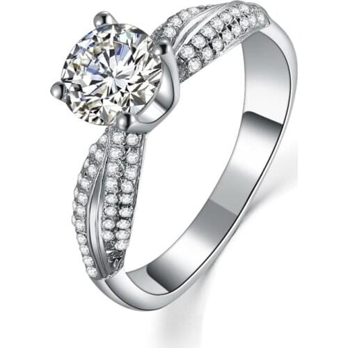 Brilliance Test Positive 6.5MM 1Ct D Color Moissanite Diamond Ring Platinum 950 Stunning Wedding Ring