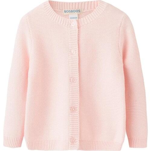 BOSBOOS Baby Little Girls & Boys 100% Cotton Solid Knit Cardigan Sweaters Kids Cloth