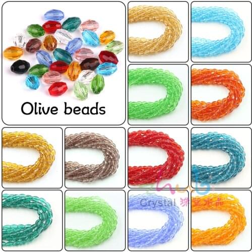 4*6MM 70PCS/LOT Olive Beads Rice Beads Jewellery Making Wedding Decoration Soufeel Faceted Glass Beads Craft Material Necklaces