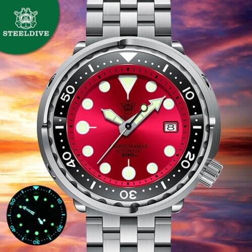 STEELDIVE Mens Mechanical Watch 300m Diver Watch NH35 Movement Sapphire Crystal Luminous Automatic Watch men