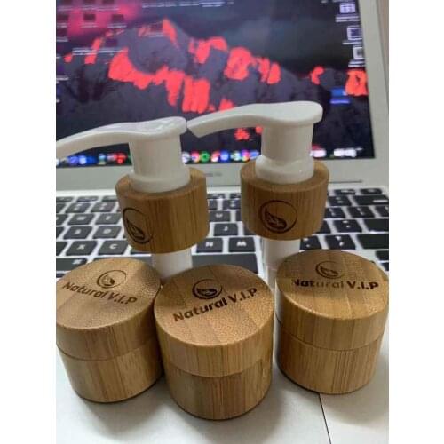 Engraving logo on bamboo wooden lotion lids ,8oz Sprayer Dispenser Bottle,2oz 4oz bamboo lotion cap