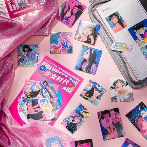 Dimi 40 Pcs Steamwave Store Series Anime Cute Girl Sticker Scrapbooking Diary Decoration Phone Collage Material Japanese Sticker