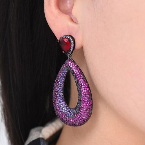 Handmade Exclusive Full CZ Drop Earrings for Women Party Occasion Earring Jewelry New Trendy Sister Ladies Gift dangle earrings