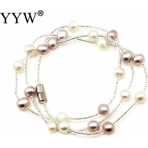 Hot Top Quality Different Color Freshwater Pearls With Magnetic Clasp Bracelet Wedding Jewelry For Women or Women Party Gift