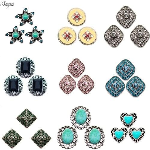 Starfish snap Metal Enamel flower Snap Button rhinestone Fit 18mm Ginger Snaps Button Necklace pendant Bracelet Jewelry