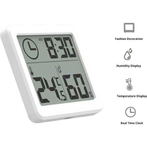 Multifunction Indoor Digital Thermometer Hygrometer Automatic Clock With Lcd Display Temperature Humidity Tools