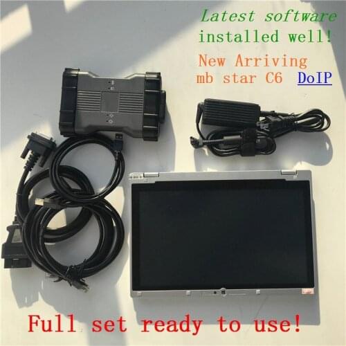 Multiplexer MB Star C6 SD connect C6 with DOIP V06.2021 X-entryDAS and Used Diagnostic laptop CF-AX2 I5 for Auto Scanner Program