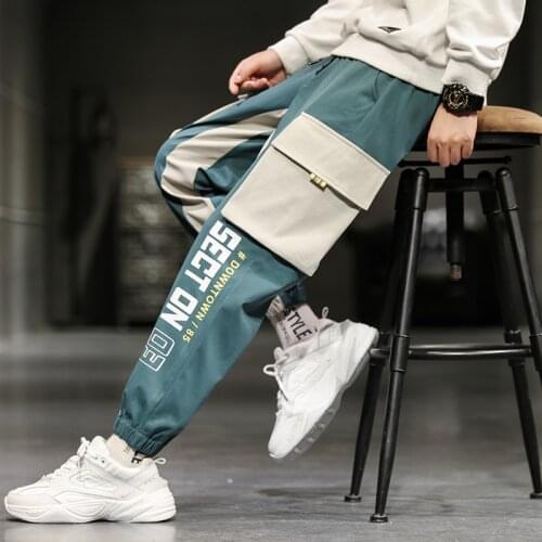 2021 Men Cargo Pants Hip Hop Streetwear Autumn New Multi Pocket Overalls Pant Casual Straight Sweatpants Jogger Mens Trousers