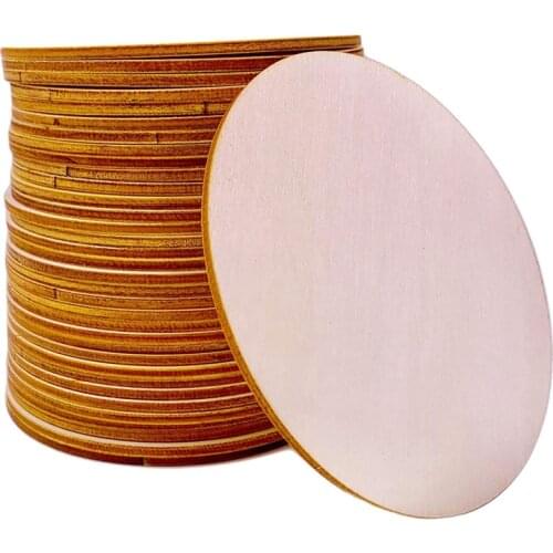 Unfinished Wood Pieces Wooden Cutouts Ornaments for DIY Crafts Painting , Staining , Engraving ,30 Packs 4 Inch