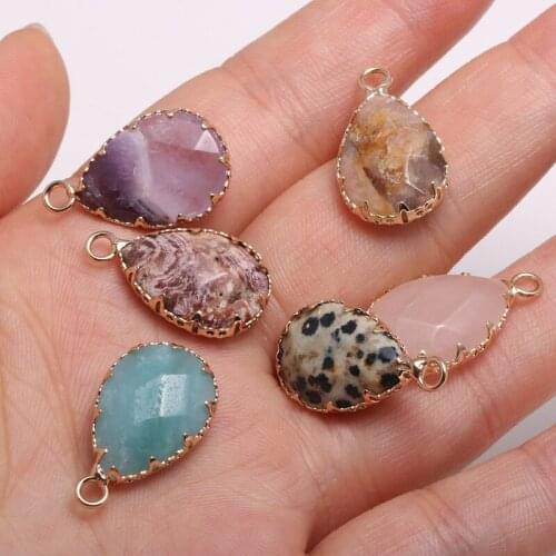 New natural stone pendant drop-shaped purple quartzs faceted pendant necklace for DIY jewelry best birthday gift size 13x23mm