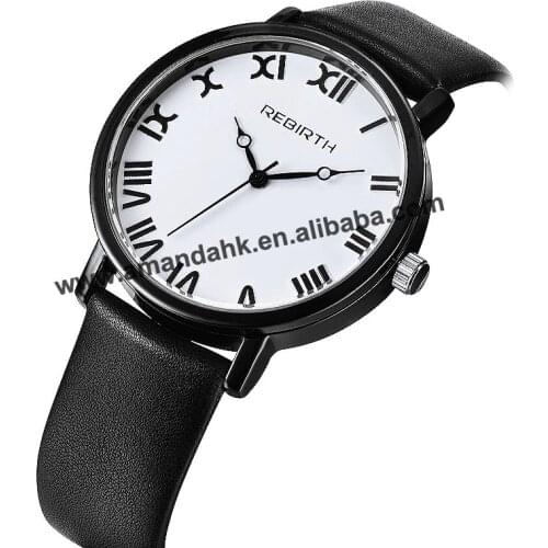 Wholesale Fashion Lady Leather Roman Number Watch Classic Fashion Women Dress Quartz Wristwatches Men Business Watches RE 004B