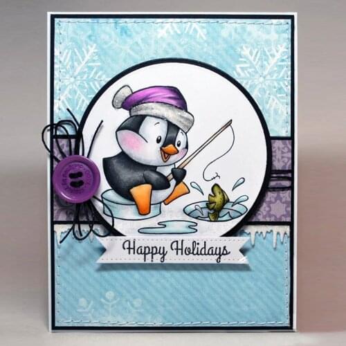 Ice Day Fishing Penguin Clear Stamps Seal for Scrapbooking Decorative Cards Photo Album Paper Crafts Transparent Stamp New 2018