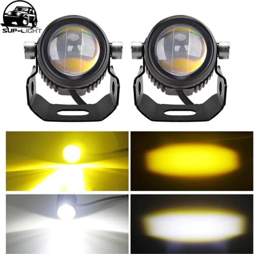 Led Headlight Work Fog Light 30W 24V Dual Color High lowBeam for BA20D H4 T19 Moto ATV SUV Jeep Tractor Yacht Truck