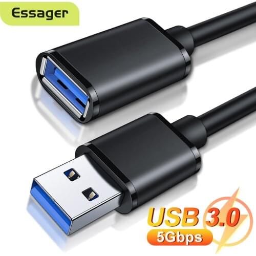 Essager USB Extension Cable USB 3.0 2.0 Male to Female Extender Cord For Smart TV PS4 Xbox One Laptop USB3.0 Extensor Data Cable