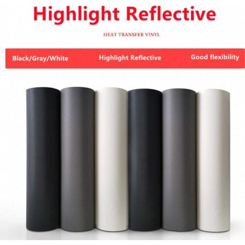 Free Shipping 25x100cm Highlight Heat Transfer Film HTV Garment Brand Label Reflective Logo Tshirt Vinyl Roll Sticker For Cloth
