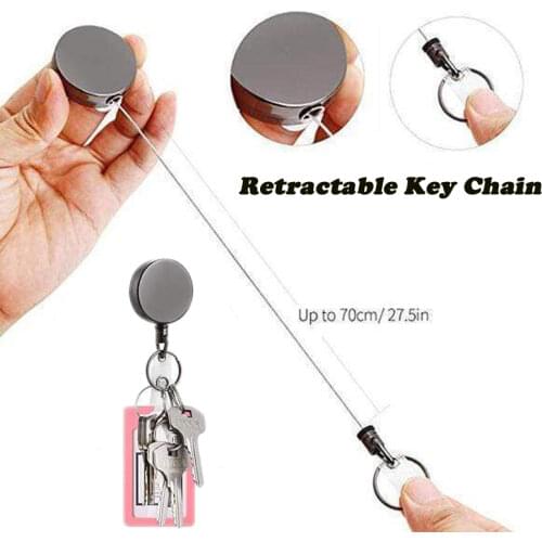 Wire Rope Camping Telescopic Burglar Chain Key Holder Tactical Keychain Outdoor Key Ring Return Retractable Key Chain