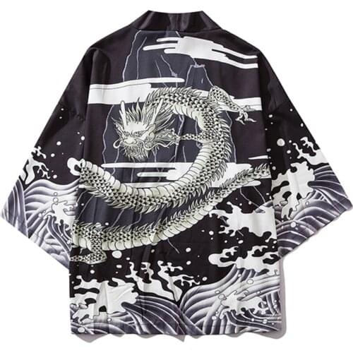 Japanese Kimono Cardigan Men Haori Yukata Male Chinese Dragon Costume Clothing Jacket Women Shirt Yukata Coat Anime Cosplay