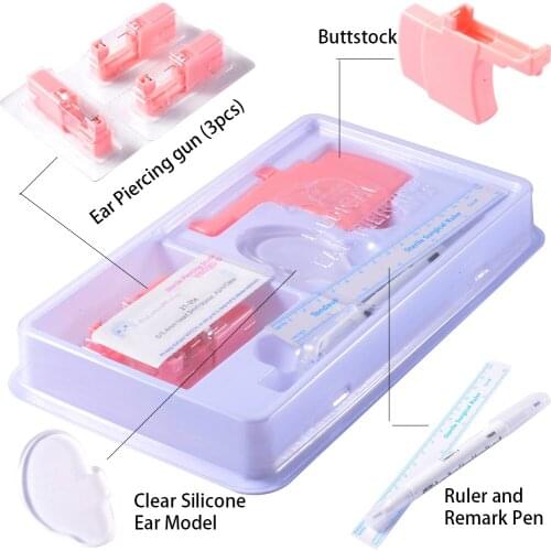 Instrument Box Disposable Sterile Safety Ear Piercing Unit Cartilage Tragus Helix Piercing Gun Tool Kit NO Pain Piercer Unit