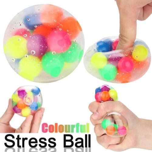 Funny Gadget Toy Stress Reliever Squeeze Toys Mesh Ball Grape Squeeze Child Adult Hand to Knead Novelty Sensory Toy Random Color