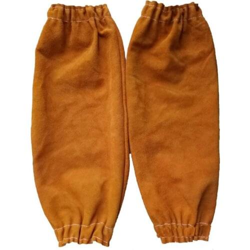 Welding Protective Arm Sleeve Insulation Arm Guard Elastic Cuff Heat Resistant Welding Sleeve Flame Retardant Leather for Welder