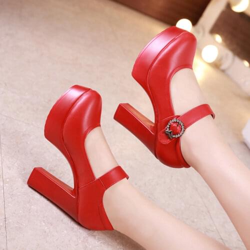 New Brand Platform Shoes Women Wedding Shoes 2021 Spring Fall Rhinestone High Heels Pumps Ladies Party Office Shoe 41 42 43