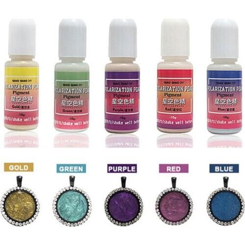 10g Liquid Resin Pigment Polarization Pearl Pigment Nontoxic UV Resin Dye for DIY Jewelry Craft Making DIY Handmade Art Crafts