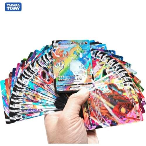 10-300Pcs Pokemon Card French Cards Charizard Vmax 60V 40 VMAX Pokemon Trade Card GX EX Birthday Gift For Kid