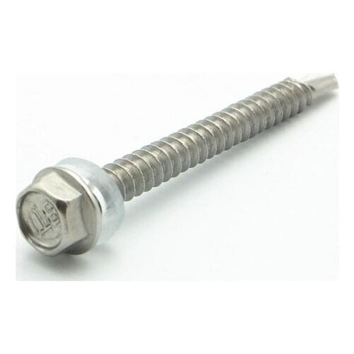 10PCS M5.5 410 Stainless Steel Metric Thread Drill Screw Hex Self-Drill Screws Bolt Fastener