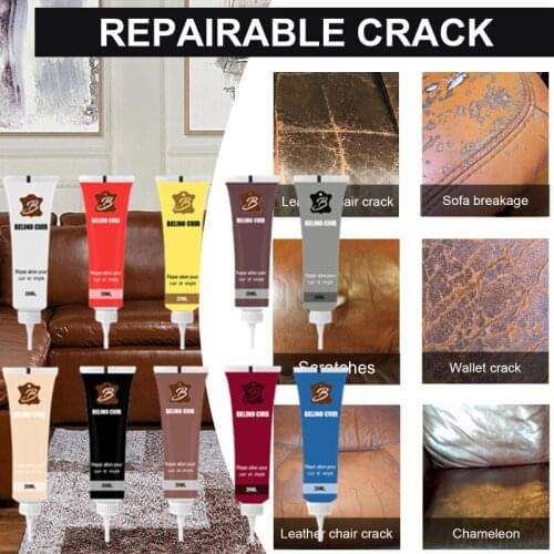 20ml Car Leather Filler Repair Cream Leather Repair Gel Vinyl Repair Filler Scratch Restoration Cracks Rips Leathercraft Tools