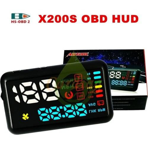 2017 AUTOOL X200S OBD HUD Universal Car HUD Head Up Display KM/h MPH Overspeed Alarm Windshield Project Vehicle Speedometer