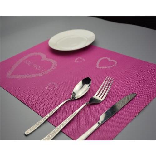4 PCS/Lot PVC placemats / Table Mat bar pads Sets / 30 * 45 cm kitchen hot pads / creative household items for lover JI 0811