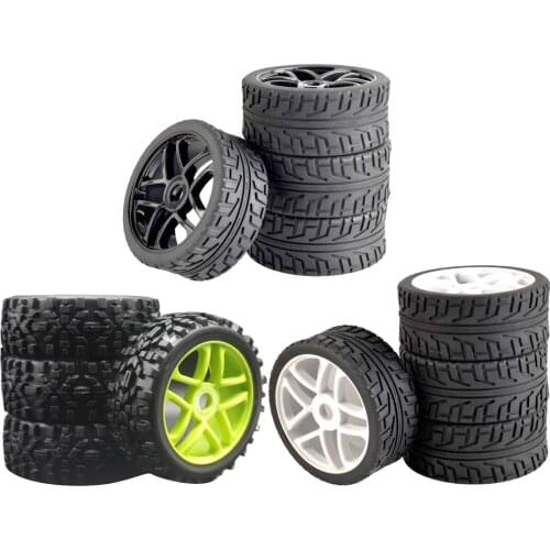 4pcs RC Car 1:8 Scale Buggy Short Course Tires Wheel sets For HSP HoBao