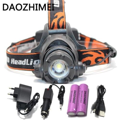 6000LM LED headlamp fishing headlight XML-L2 3 modes Zoomable lamp Head Torch use 2*18650 Waterproof flashlight Head lamp