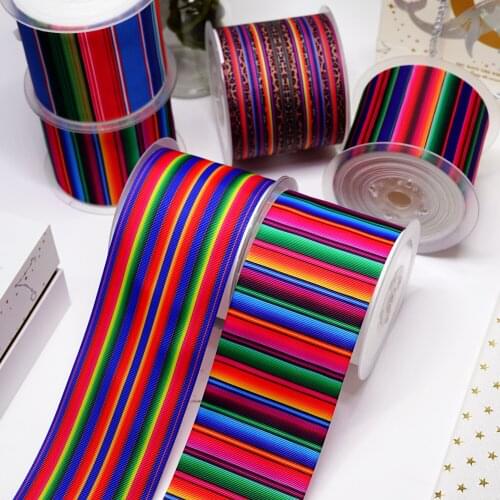 DIY Cartoon Stripe Printed Grosgrain Ribbon For Craft Supplies Sewing Accessories 5 Yards. 27254