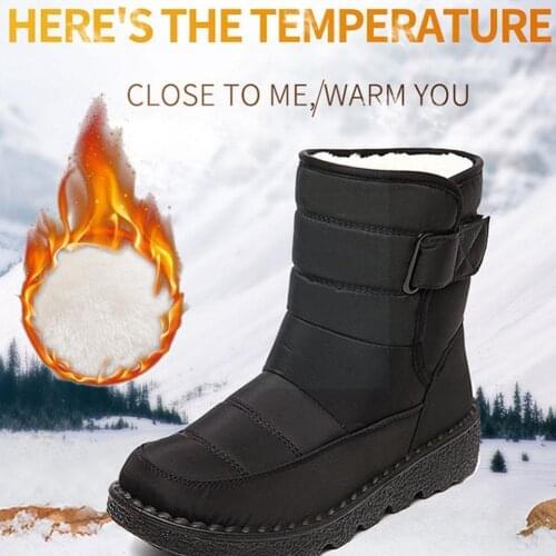 Boots Womens Ankle Boots Waterproof Warm Padded Winter Non-slip Simple Boots 2021 Top High New Fashion Flat Thick