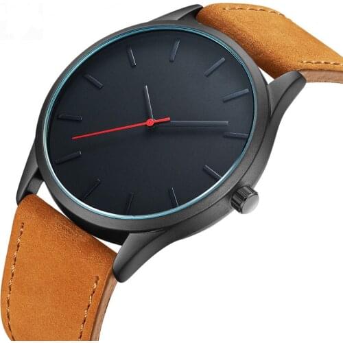 Luxury Simple Large Dial Mens Watch Casual Trend Wild Retro Leather Quartz Watch for Male Birthday Gift Clock Military Watches