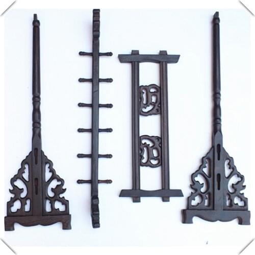 Wood Brush Stand Hanging Pen Holder Traditional Chinese Brush Holder Calligraphy Pen Holder Stand 12 Hook Chicken-wing