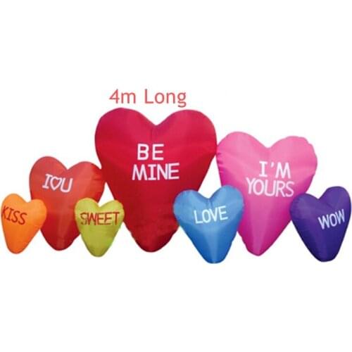 Long 7 Inflatable Hearts for Valentines Day Party on the Stage