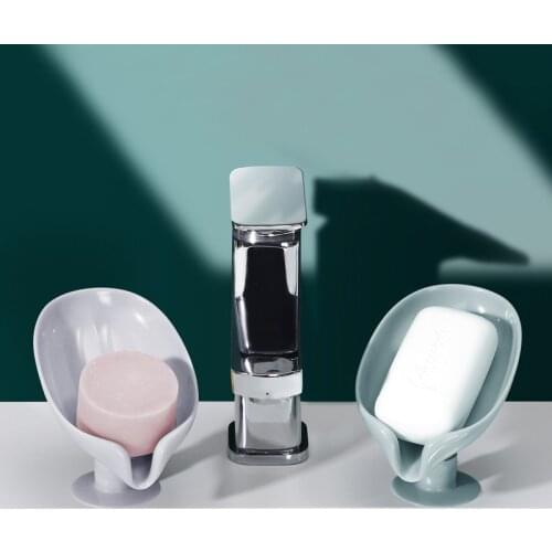 Leaf Shape Drain Soap Box Soap Holder Bathroom Shower Soap Holder sponge Storage Plate Tray Bathroom Supplies Bathroom Gadget