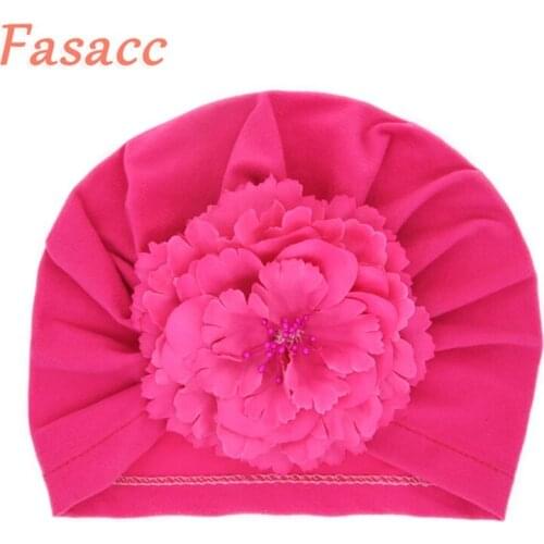 FASACC 1pc Bandana headband Boho Hat Beanie Scarf Turban Head Wrap Cap newborn Flower Cotton cap hair accessory MZ17