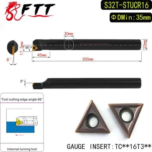 S32T-STUCR16 95 Degrees Internal Turning Tool Holder For TCMT16T304 Insert Internal Boring Bar Lathe Machine