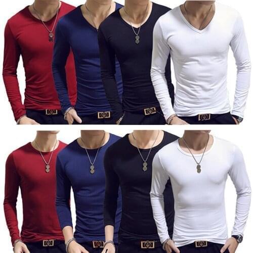 Period Long Sleeve MenS T-Shirt Cultivate OneS Morality O-Neck Solid Polyester T Shirt Spring Autumn Men Red Blue Black