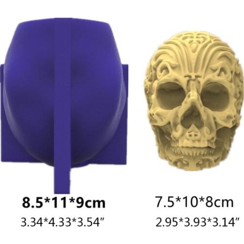 H9ED Carved Skull Candle Mold European and American Classical Characters Scented Candle Material Mold Home Decoration